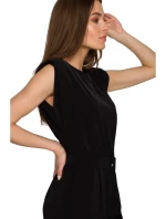 S259 Overal bez rukávů s vycpanými rameny - černý