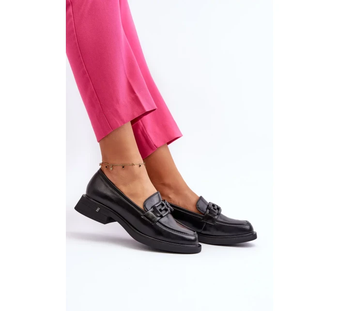 Elegantní dámské kožené mokasíny Black Triana Elegantní dámské kožené mokasíny Black Triana