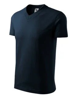 V-neck tričko unisex námořní modrá