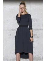 Dámské volnočasové šaty s volnou sukní grafitové - Šedá / 3XL - Makadamia