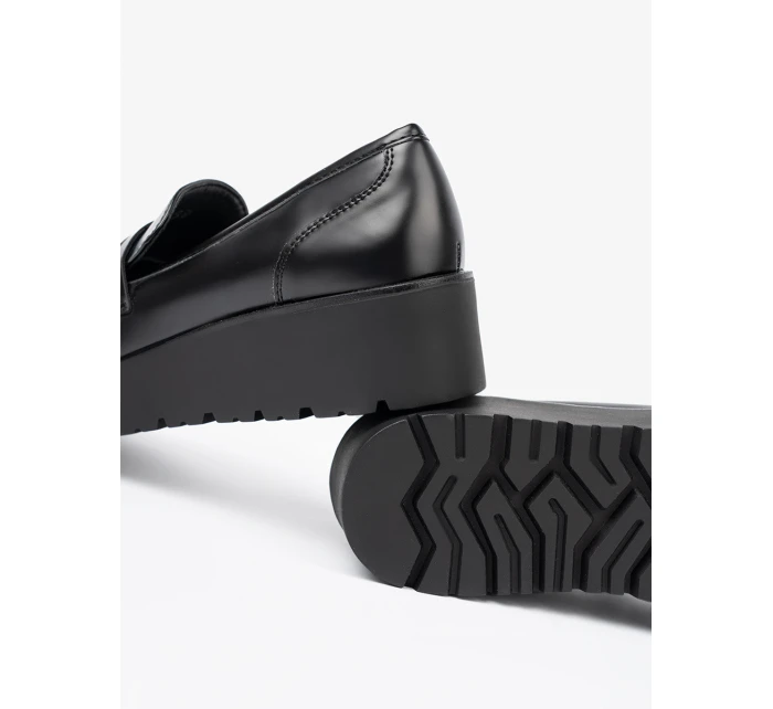 Trendy  mokasíny dámské černé platforma