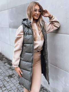 Dámská dlouhá prošívaná vesta FAR AWAY tmavě šedá FashionStreet TY3832