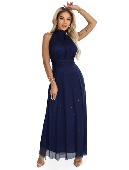 dlouhé šaty s  a střihem námořnická modř model 21418735 - numoco basic