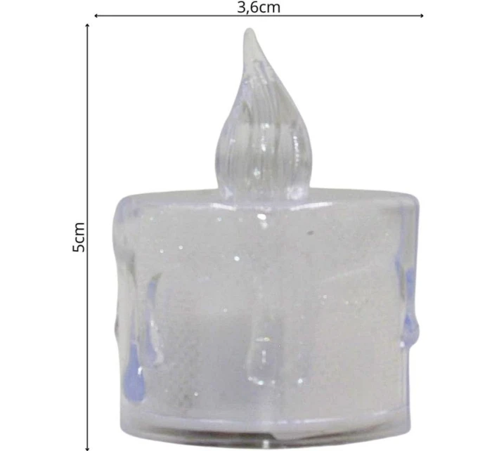 Dekorativní svíčka 3,6x5 cm zdobená LED diodami Dekorativní svíčka 3,6x5 cm zdobená LED diodami