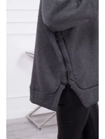 Zateplená mikina se zipem na boku grafitová