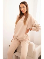 Dámský bavlněný komplet s potiskem Minimal béžový Dámský bavlněný komplet s potiskem Minimal béžový