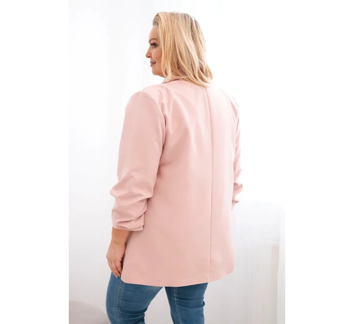 Dámská sako Plus Size elegantní tmavě pudrově růžová