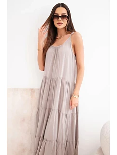 Dámské viskózové šaty na model 22141208 ramínkách fango - K-Fashion