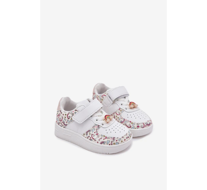 Dětské sneakersy sportovní obuv jednorožci bílé Thalia