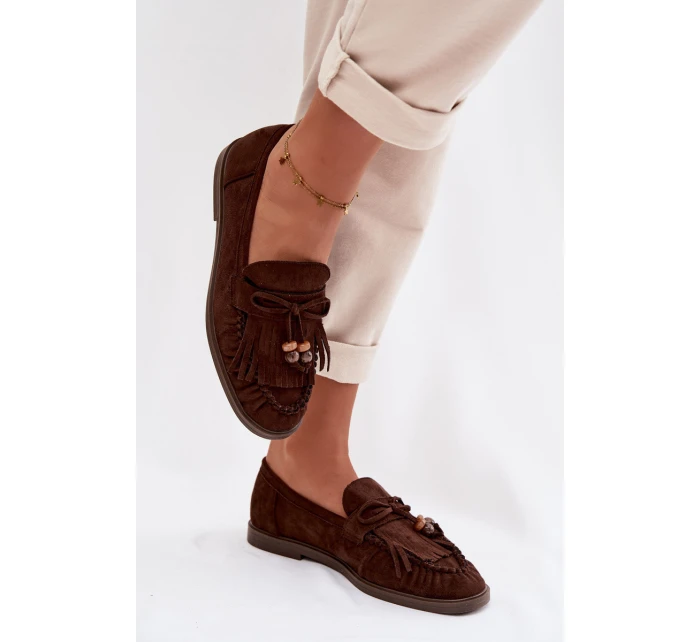 mokasíny s třásněmi a korálky Čokoládové model 21937642 - Boto mokasíny s třásněmi a korálky Čokoládové model 21937642 - Boto