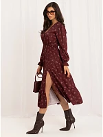Sukienka MI SK model 22340928 bordowy - FPrice Sukienka MI SK model 22340928 bordowy - FPrice