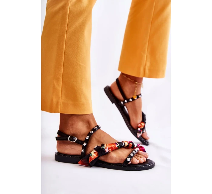 Dámské sandály s ozdobami černe Mataro