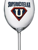 SUPERUČITELKA (ZNAK) - čirá sklenice na víno 350 ml