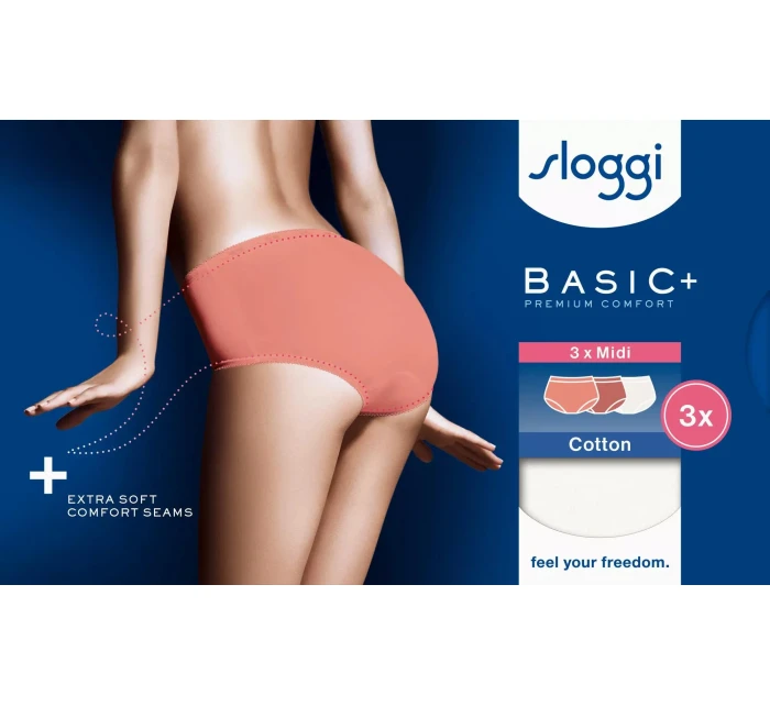 Dámské kalhotky Basic+ Midi C3P - UNKNOWN - kombinace růžové V021 - SLOGGI