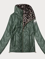 Oboustranná prošívaná bunda Goodlookin v khaki kalhotách se stojáčkem (B8579-11)