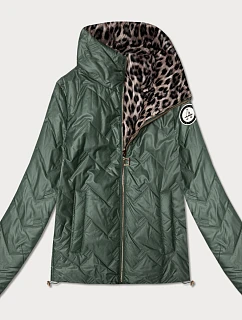 Oboustranná prošívaná bunda Goodlookin v khaki kalhotách se stojáčkem (B8579-11)