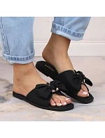 Dámské ploché žabky s mašlí černé eVento model 22096558 Dámské ploché žabky s mašlí černé eVento model 22096558