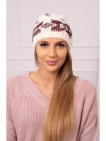 Dámská čepice Otylia K387 ecru+bordeaux Dámská čepice Otylia K387 ecru+bordeaux