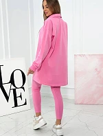 3dílný set halenka, top a legíny světle růžová