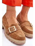 Módní semišové mokasíny tmavě béžové Eloisa Módní semišové mokasíny tmavě béžové Eloisa