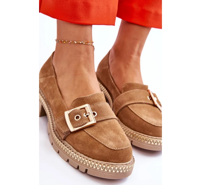 Módní semišové mokasíny tmavě béžové Eloisa Módní semišové mokasíny tmavě béžové Eloisa