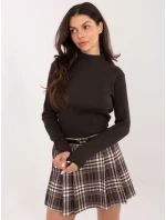 Bluzka BZ ciemny brązowy model 21776327 - FPrice Bluzka BZ ciemny brązowy model 21776327 - FPrice