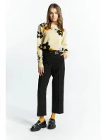 Dámské elegantní kalhoty s logem značky / Černá - Monnari