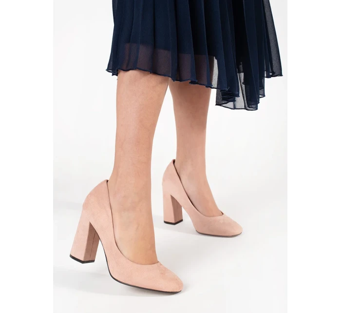 Praktické  lodičky dámské hnědé na širokém podpatku