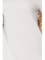 Pohodlné plisované šedé dámské šaty model 7657677