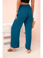 Kalhoty s širokým model 21193106 mořská - K-Fashion