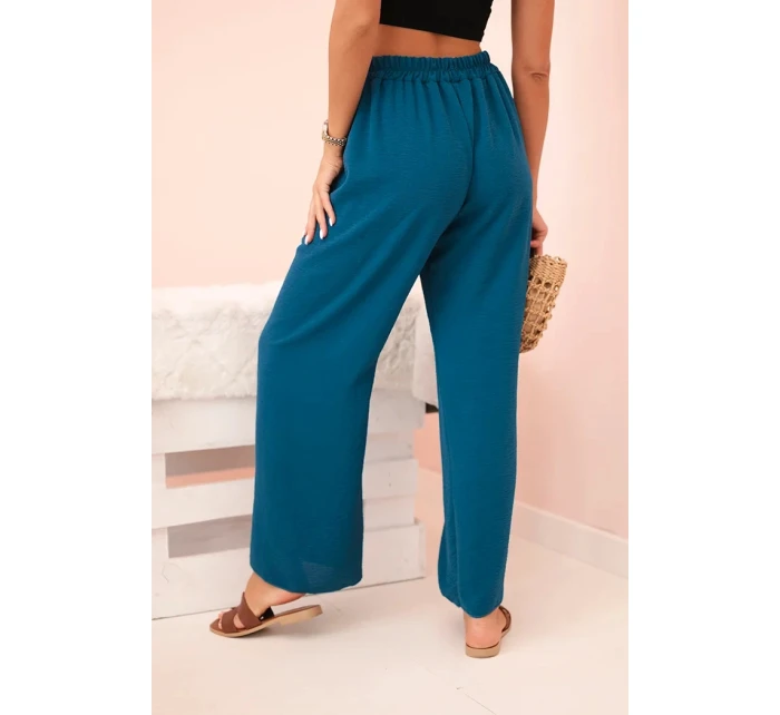 Kalhoty s širokým model 21193106 mořská - K-Fashion