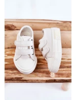 Dětské kožené tenisky na suchý zip BIG STAR KK374091 Bílá Dětské kožené tenisky na suchý zip BIG STAR KK374091 Bílá