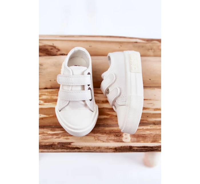 Dětské kožené tenisky na suchý zip BIG STAR KK374091 Bílá Dětské kožené tenisky na suchý zip BIG STAR KK374091 Bílá