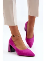 Sametové lodičky na podpatku model 21649297 - VINCEZA
