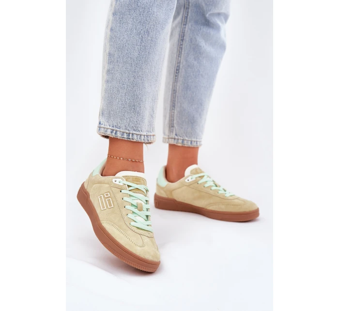 Semišové Sportovní Boty Tenisky Dámské D.Franklin Limetkové DFSH387005