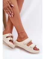 Dámské Pěnové Pantofle Se Suchými Zipy Big Star RR274A529 Béžové Dámské Pěnové Pantofle Se Suchými Zipy Big Star RR274A529 Béžové