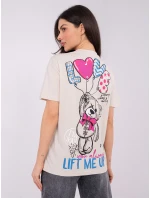 T shirt model 21821437 jasny beżowy - FPrice