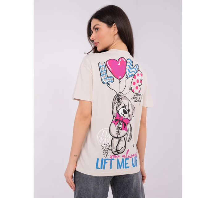 T shirt model 21821437 jasny beżowy - FPrice