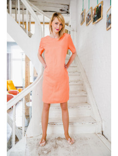 Šaty  Světle oranžová model 16633279 - LOOK MADE WITH LOVE