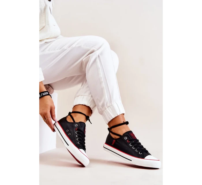 Leather Sneakers BIG STAR JJ274129 Black Leather Sneakers BIG STAR JJ274129 Black