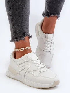 Dámské tenisky vyrobené z eko kůže bílé Vinelli