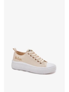 Dámské trampky na platformě Lee Cooper – béžové