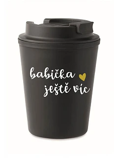 BABIČKA JEŠTĚ VÍC - černý termohrnek 300 ml
