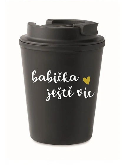 BABIČKA JEŠTĚ VÍC - černý termohrnek 300 ml BABIČKA JEŠTĚ VÍC - černý termohrnek 300 ml