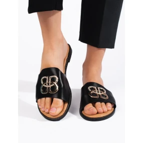 Pohodlné dámské  nazouváky černé bez podpatku