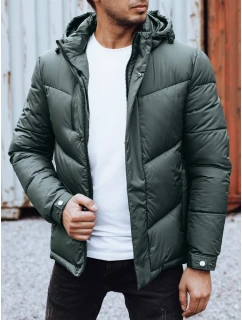 Pánská zimní bunda s odepínací kapucí zelená FashionStreet TX4832