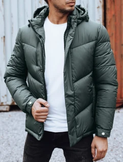 Pánská zimní bunda s odepínací kapucí zelená FashionStreet TX4832
