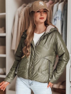 Dámská přechodná prošívaná bunda s kapucí NIVESSO zelená FashionStreet TY4857