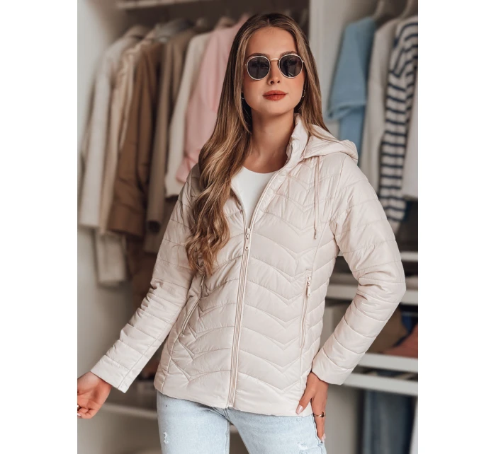 Dámská přechodná prošívaná bunda béžová Dstreet model 21986898 - FashionStreet