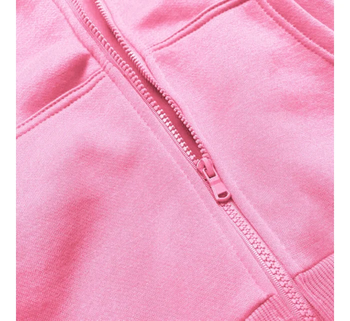 Světle růžová dámská sportovní mikina model 21442147 - J.STYLE Světle růžová dámská sportovní mikina model 21442147 - J.STYLE